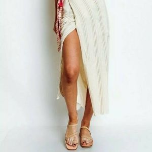Free People Cream Wrap Skirt